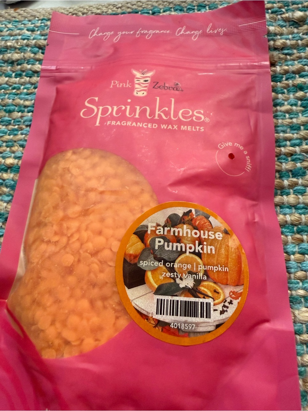 Pink Zebra Pink Packaging with Orange Wax Pieces